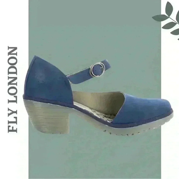 Fly London Wifo 440 Maryjane Shoe Cupido Blue Leather Various Size 39 - Picture 1 of 7